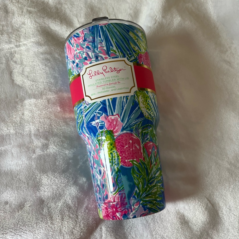 Lilly Pulitzer swizzle in insulated cup. New.
